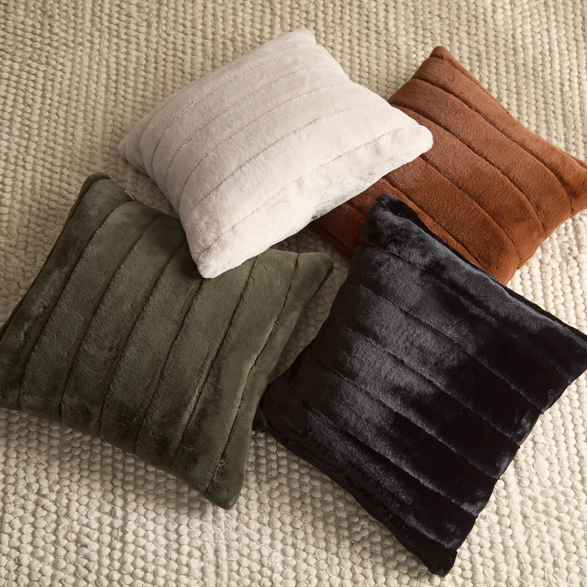 Black Cougar Faux Fur Throw Pillow - Image 6