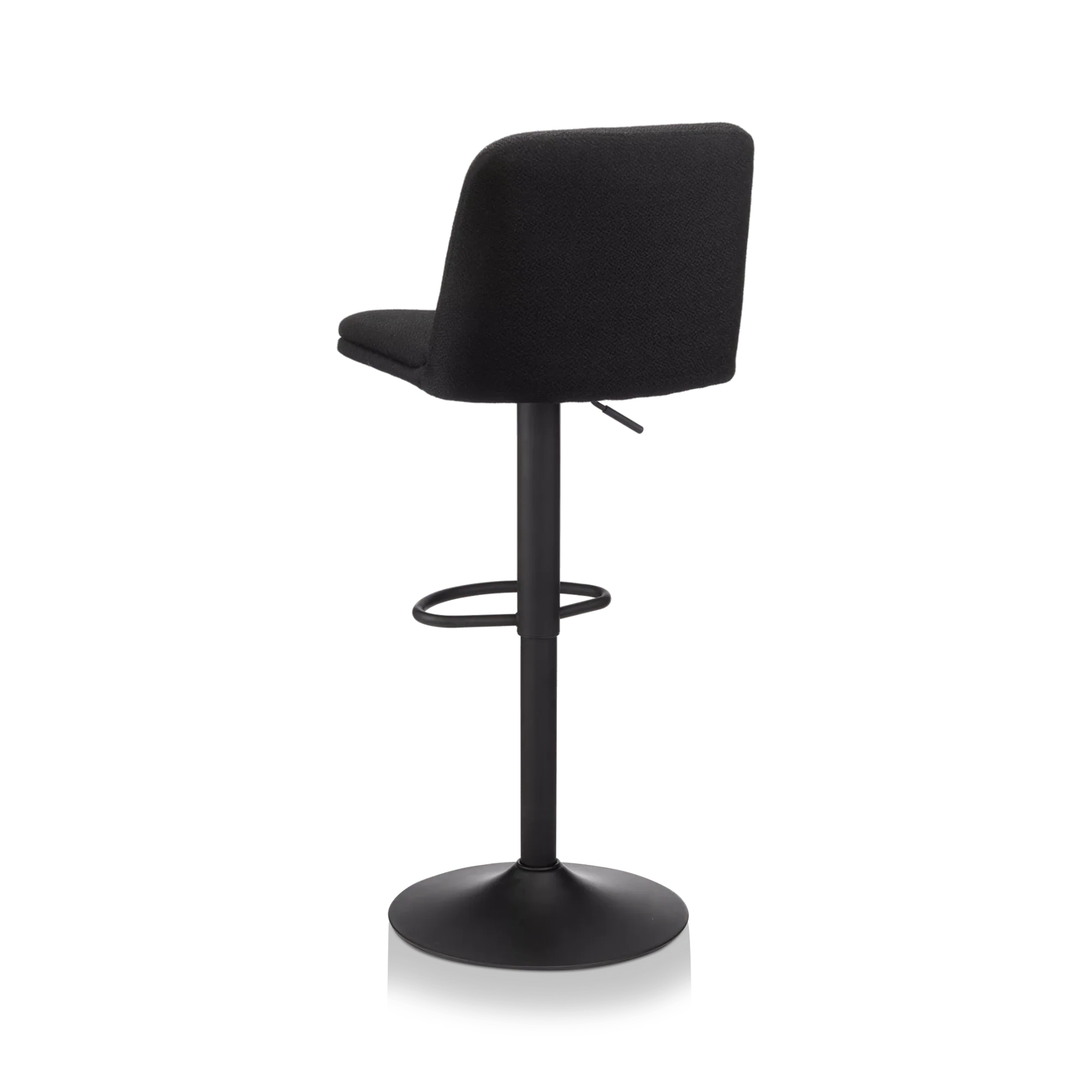 Black Fabric and Metal Adjustable Bar Stool - Image 9