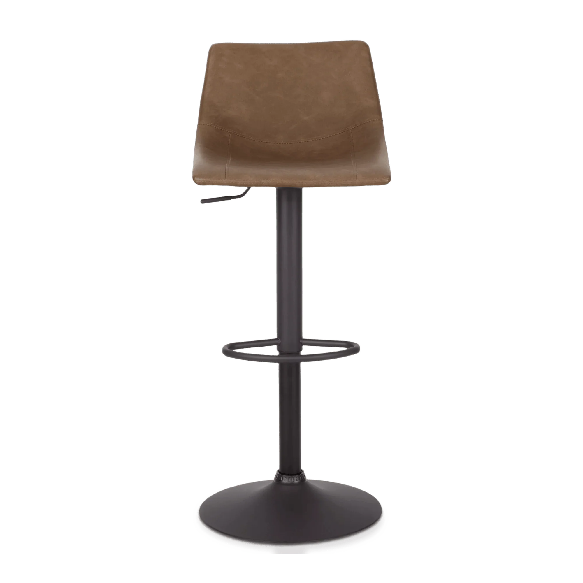 Faux Leather and Metal Adjustable Bar Stool - Image 6