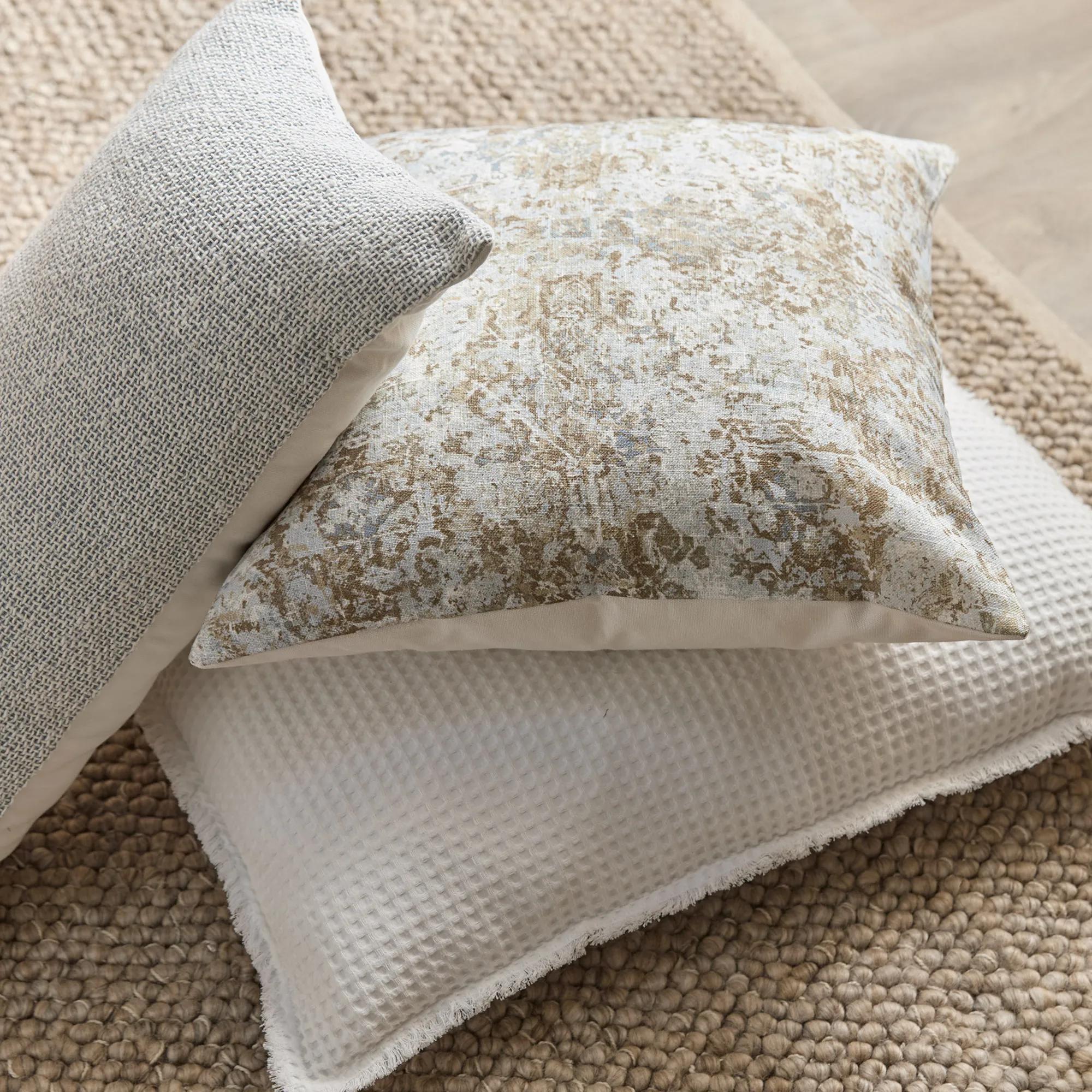White Kristia Decorative Waffle Pillow - Image 3