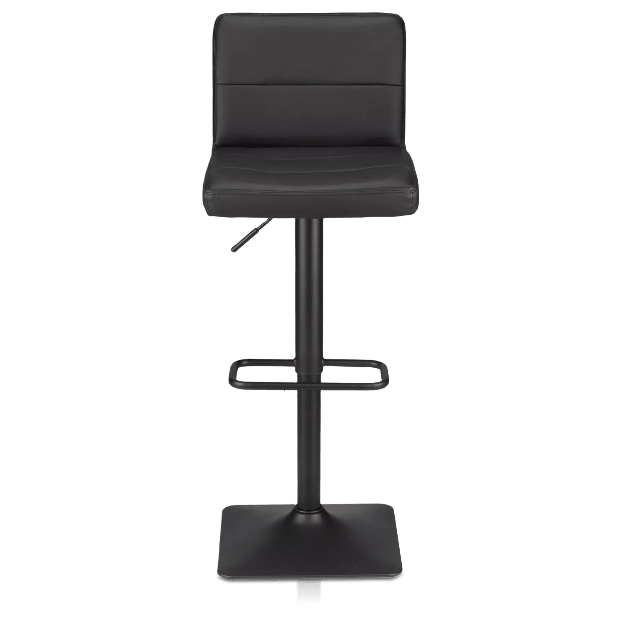 Black Matte Faux Leather and Metal Adjustable Bar Stool - Image 6
