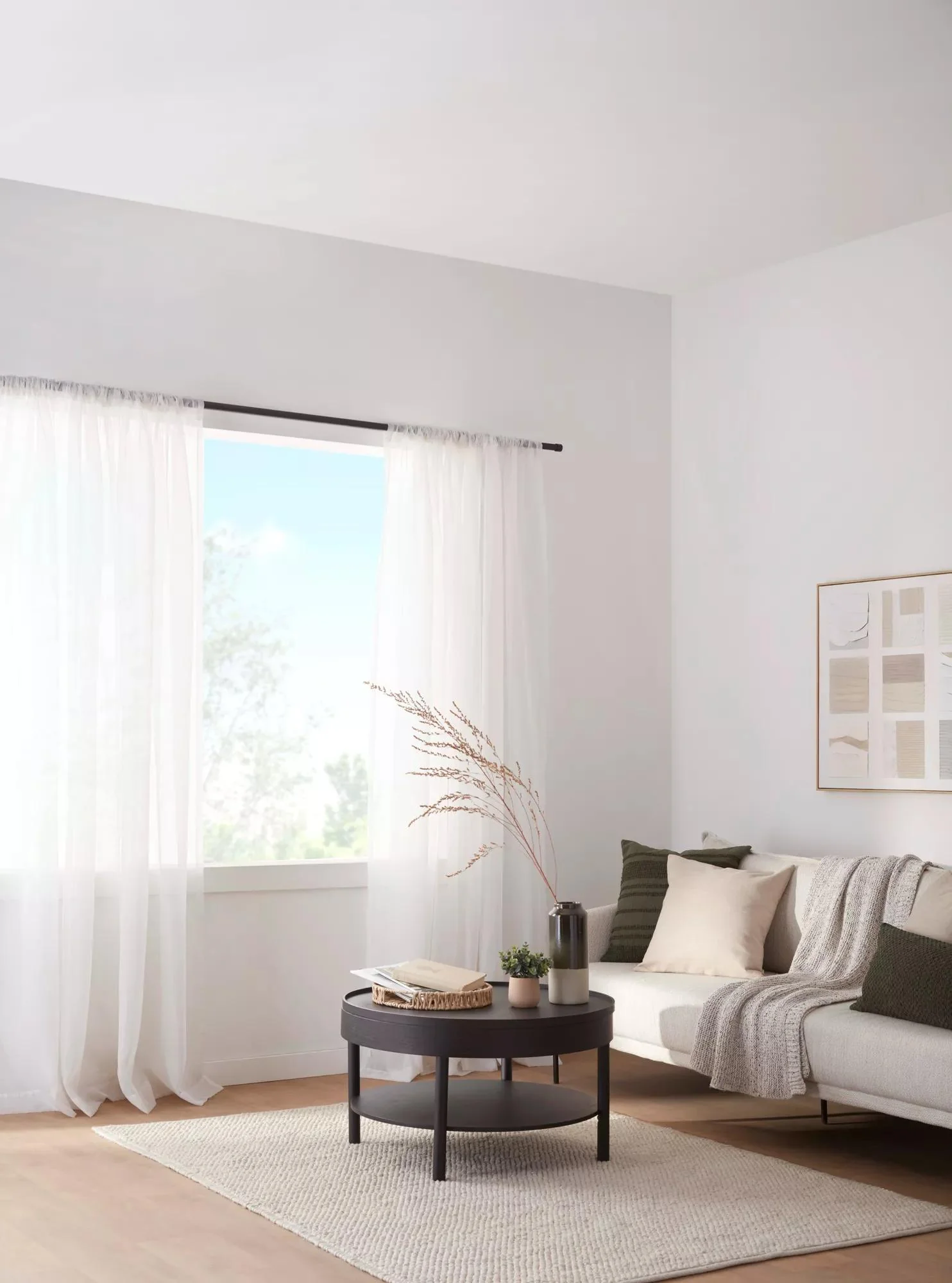 White Rod Pocket Sheer Curtain - Image 5