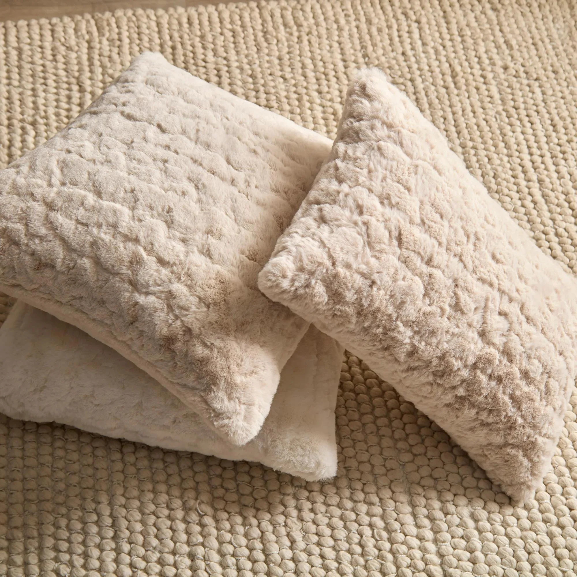 Off White Sheep Faux Fur Throw Pillow - Image 7