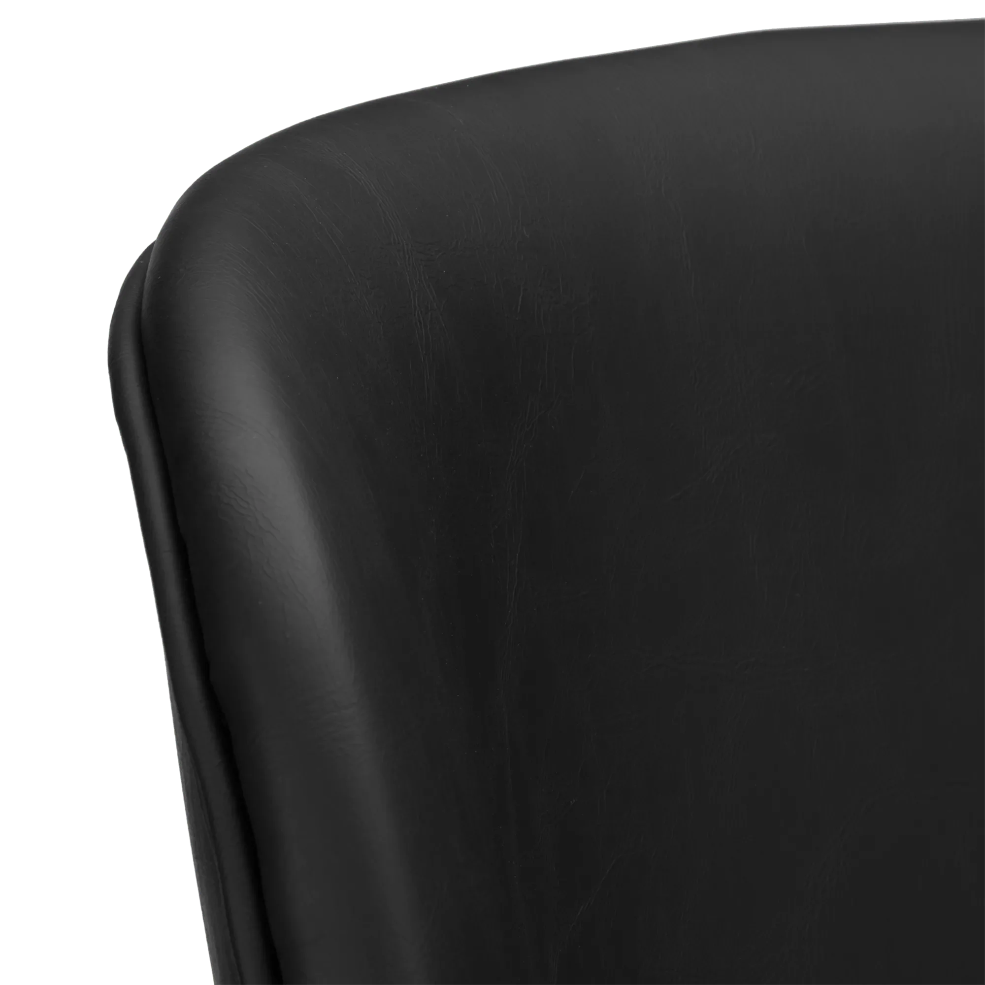 Black Textured Faux Leather & Metal Adjustable Bar Stool - Image 7