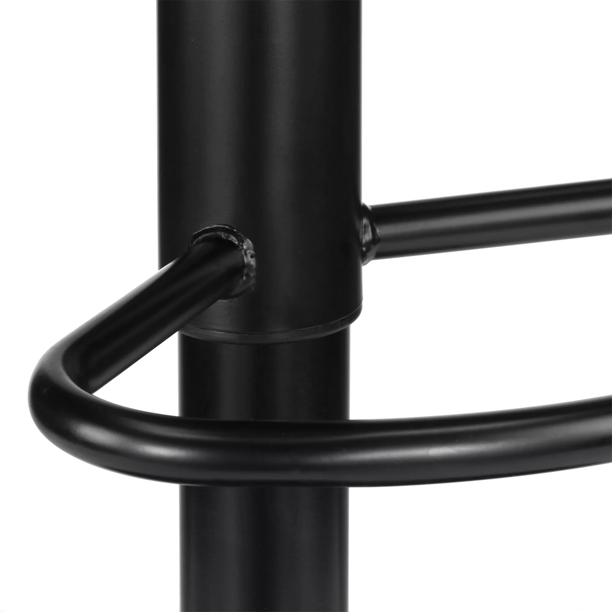 Black Textured Faux Leather & Metal Adjustable Bar Stool - Image 9